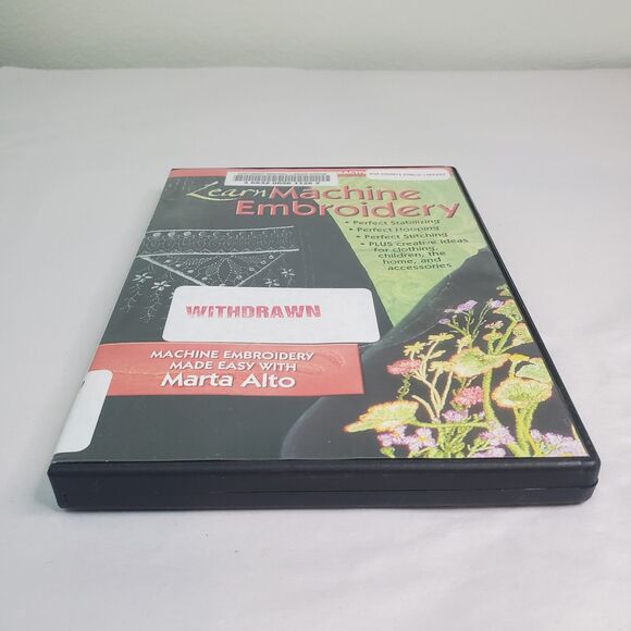 Learn Machine Embroidery: Made Easy With Marta Alto DVD Ex Library 2012 UNTESTED - Picture 7 of 8